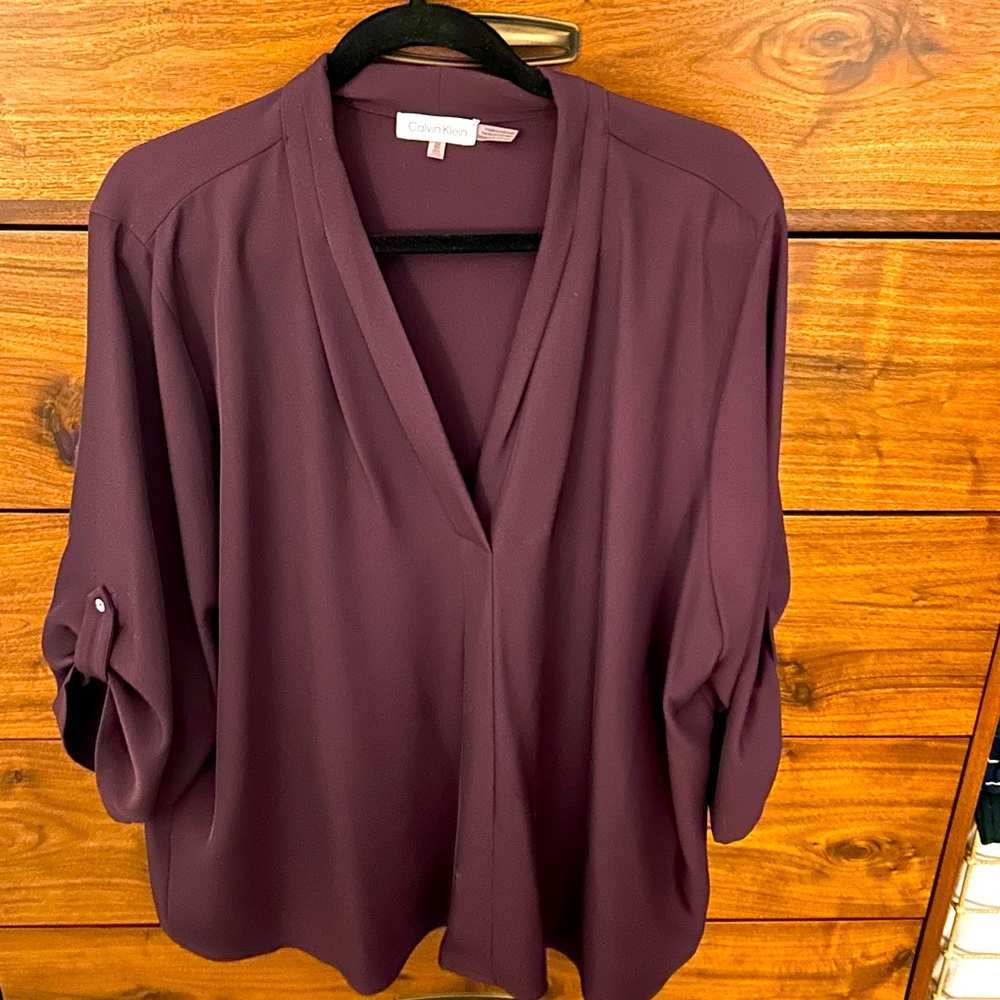 Calvin Klein plus 2x purple blouse